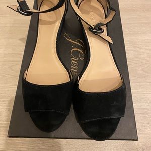 Lowe heeled, wedge sandal, open toe with strap